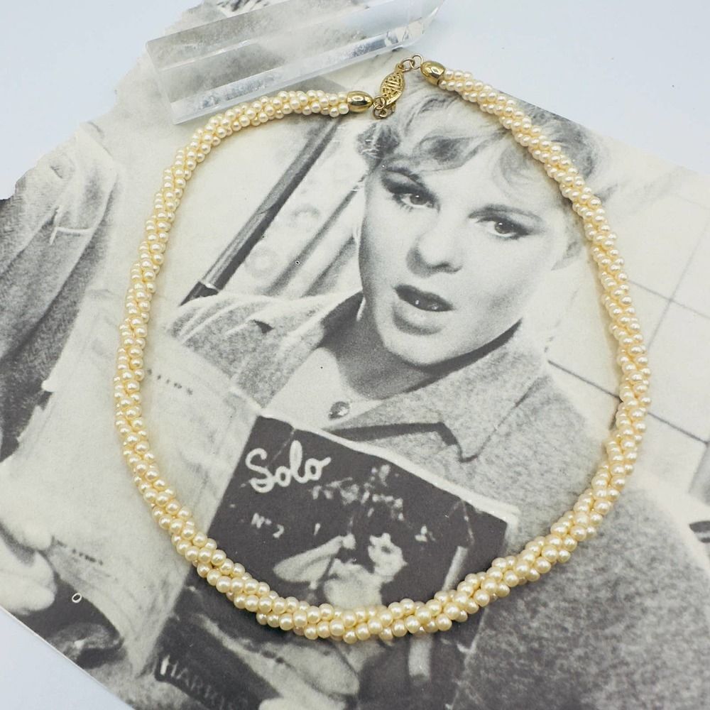 Vintage Multi Strand Cluster Pearl Necklace